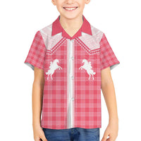 Aloha Hawaii Cowboys Paniolo Kid Hawaiian Shirt Rose Palaka LT7 Kid Pink - Polynesian Pride