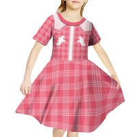 Aloha Hawaii Cowboys Paniolo Kid Short Sleeve Dress Rose Palaka LT7 - Polynesian Pride
