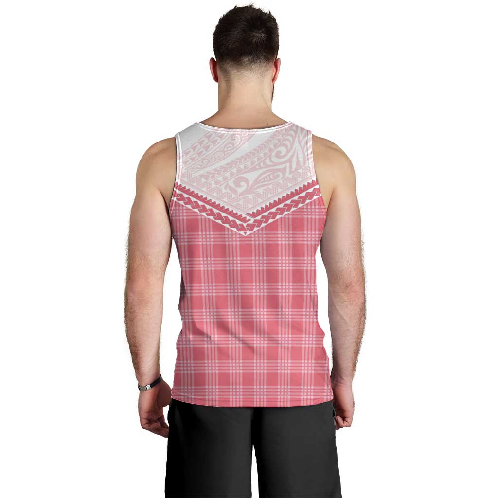 Aloha Hawaii Cowboys Paniolo Men Tank Top Rose Palaka - Polynesian Pride