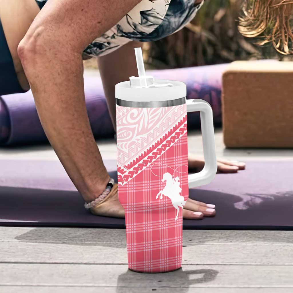 Aloha Hawaii Cowboys Paniolo Tumbler With Handle Rose Palaka - Polynesian Pride