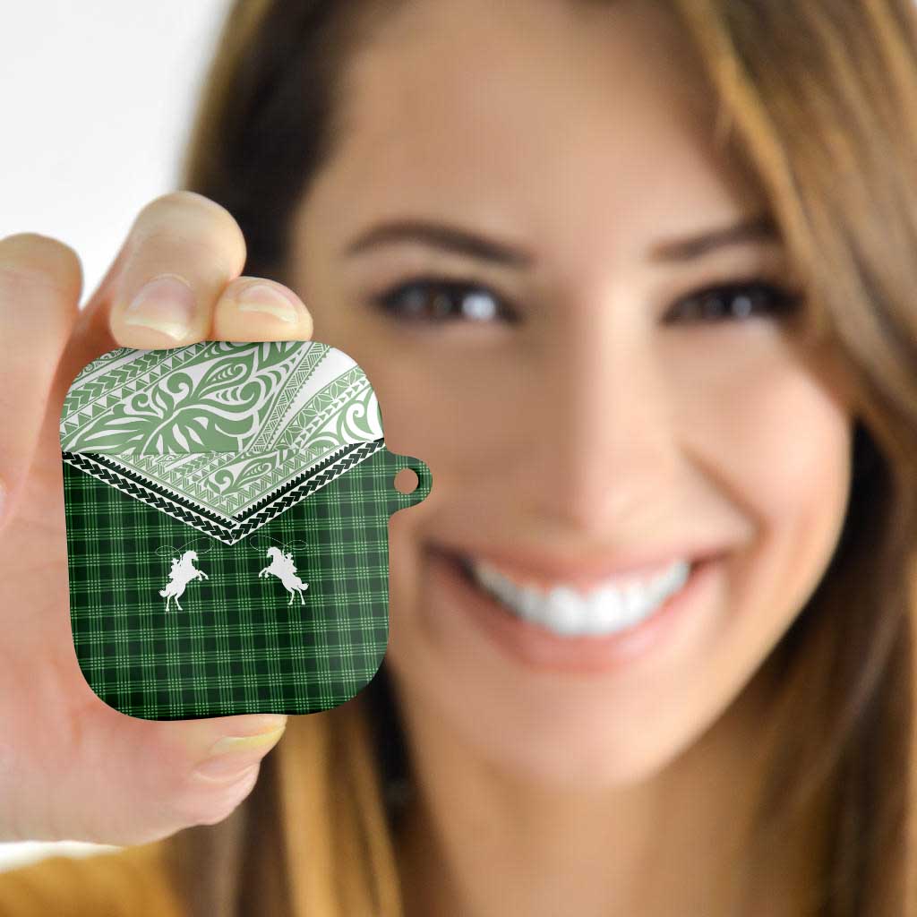 Aloha Hawaii Cowboys Paniolo AirPods Case Forest Green Palaka - Polynesian Pride