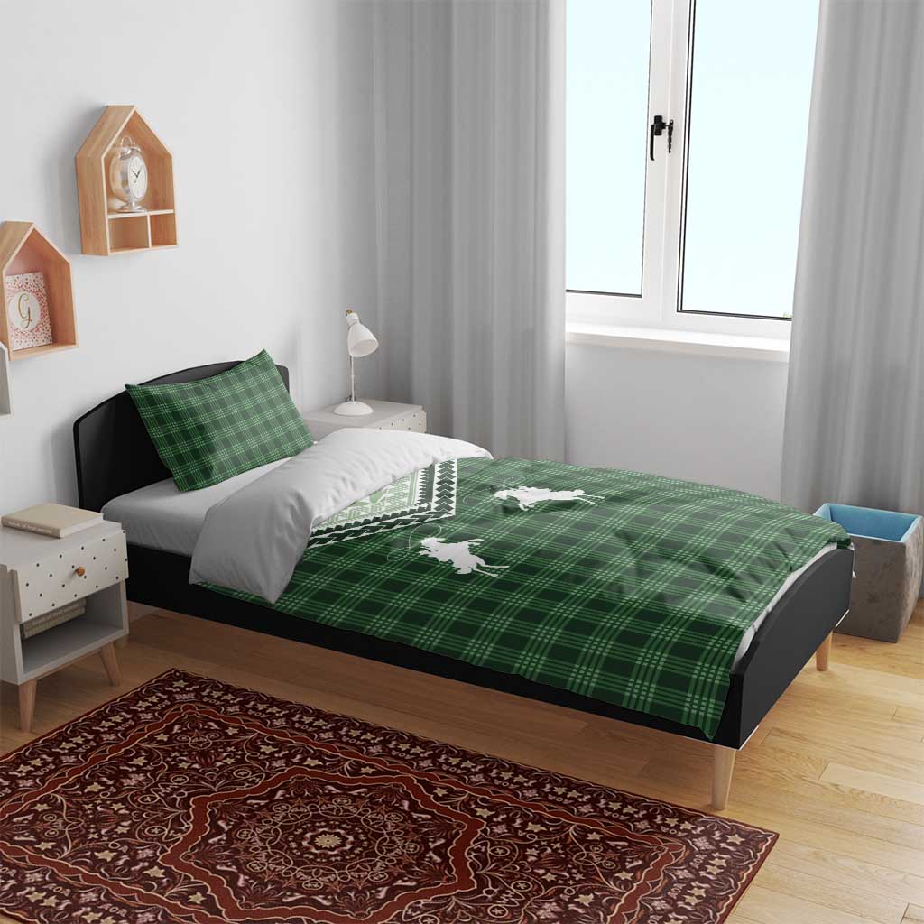 Aloha Hawaii Cowboys Paniolo Bedding Set Forest Green Palaka - Polynesian Pride