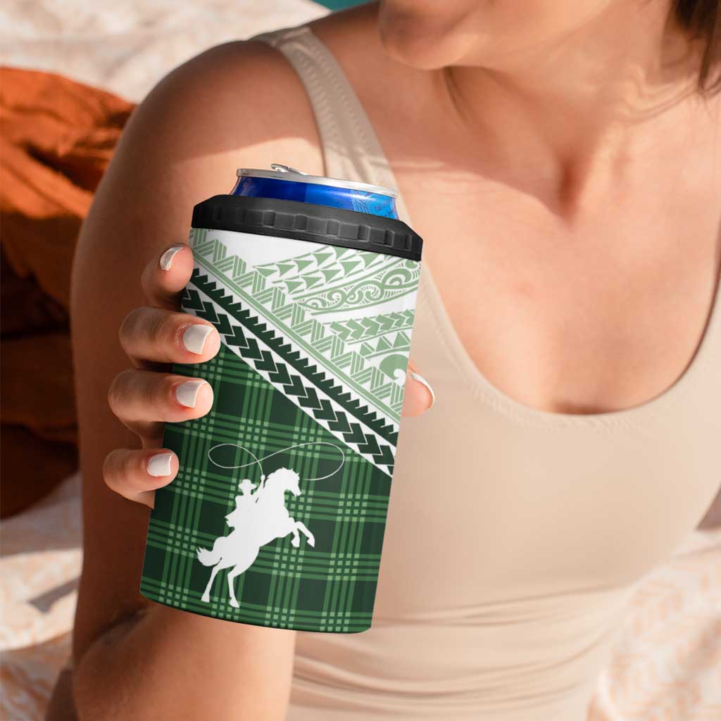 Aloha Hawaii Cowboys Paniolo 4 in 1 Can Cooler Tumbler Forest Green Palaka - Polynesian Pride