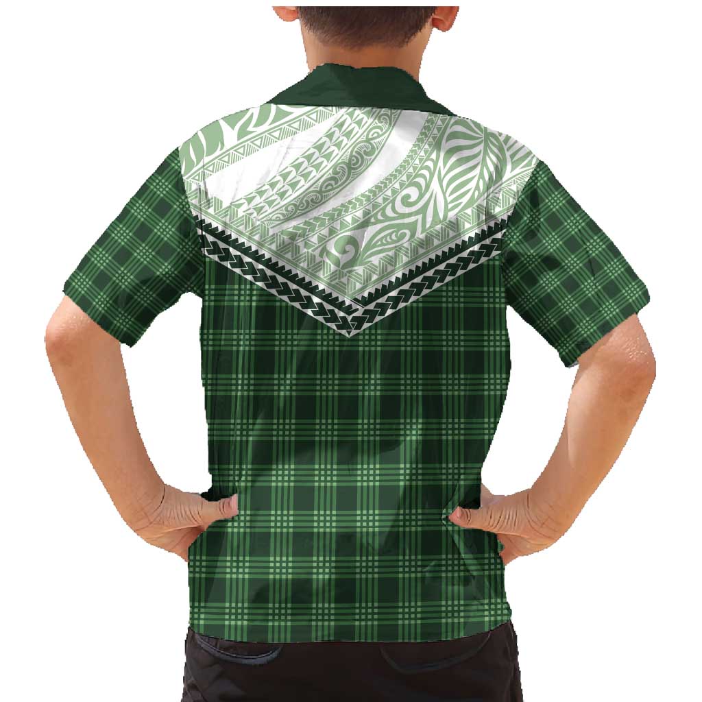 Aloha Hawaii Cowboys Paniolo Family Matching Mermaid Dress and Hawaiian Shirt Forest Green Palaka LT7 - Polynesian Pride