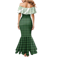 Aloha Hawaii Cowboys Paniolo Family Matching Mermaid Dress and Hawaiian Shirt Forest Green Palaka LT7 - Polynesian Pride
