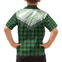 Aloha Hawaii Cowboys Paniolo Family Matching Summer Maxi Dress and Hawaiian Shirt Forest Green Palaka LT7 - Polynesian Pride