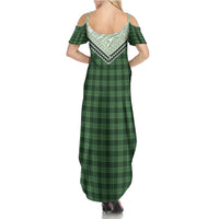 Aloha Hawaii Cowboys Paniolo Family Matching Summer Maxi Dress and Hawaiian Shirt Forest Green Palaka LT7 - Polynesian Pride