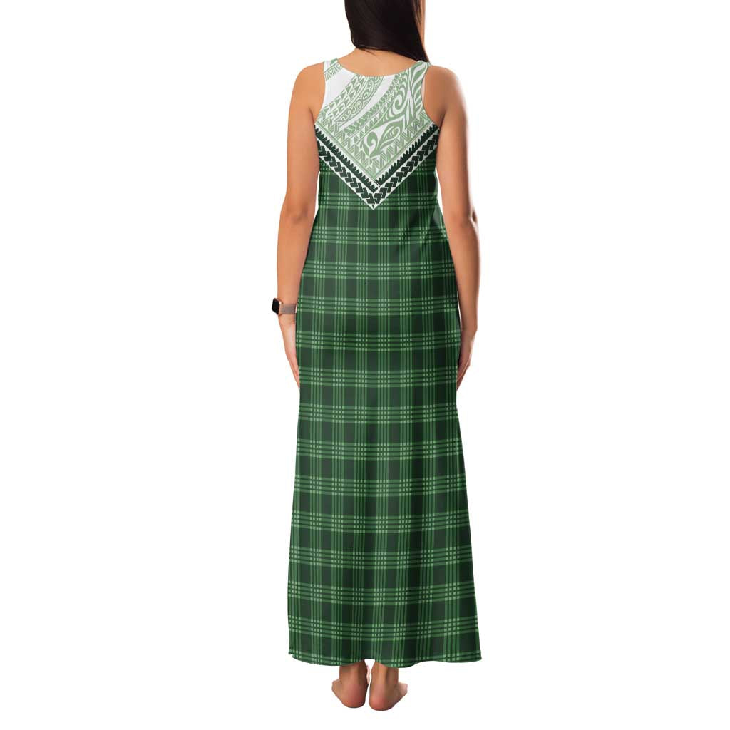 Aloha Hawaii Cowboys Paniolo Family Matching Tank Maxi Dress and Hawaiian Shirt Forest Green Palaka LT7 - Polynesian Pride