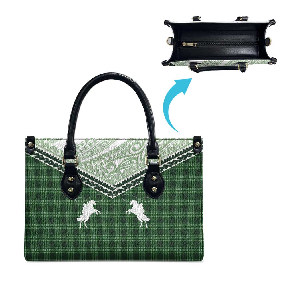 Aloha Hawaii Cowboys Paniolo Leather Bag Forest Green Palaka - Polynesian Pride
