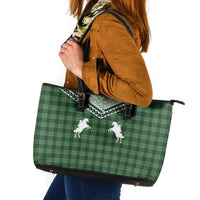 Aloha Hawaii Cowboys Paniolo Leather Tote Bag Forest Green Palaka - Polynesian Pride