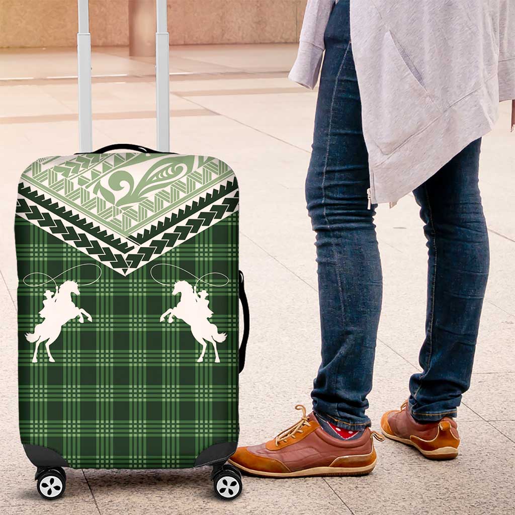 Aloha Hawaii Cowboys Paniolo Luggage Cover Forest Green Palaka - Polynesian Pride