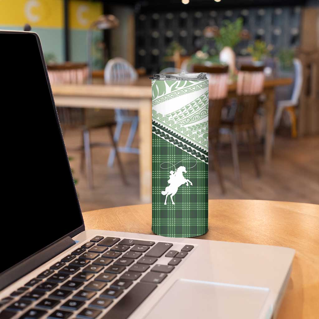Aloha Hawaii Cowboys Paniolo Skinny Tumbler Forest Green Palaka - Polynesian Pride