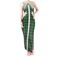 Aloha Hawaii Cowboys Paniolo Tank Maxi Dress Forest Green Palaka - Polynesian Pride