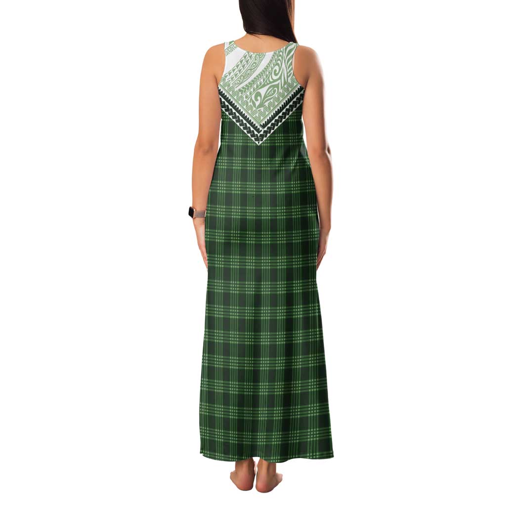Aloha Hawaii Cowboys Paniolo Tank Maxi Dress Forest Green Palaka - Polynesian Pride