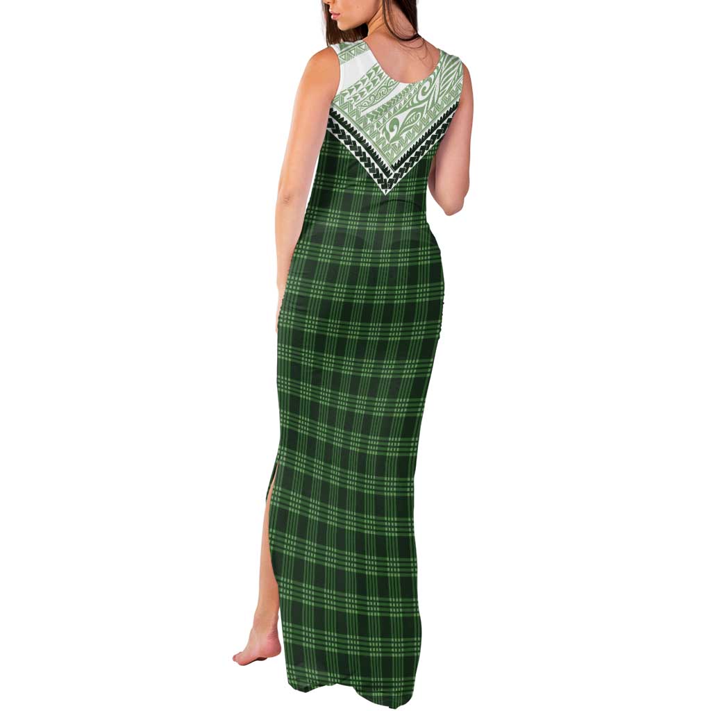 Aloha Hawaii Cowboys Paniolo Tank Maxi Dress Forest Green Palaka - Polynesian Pride