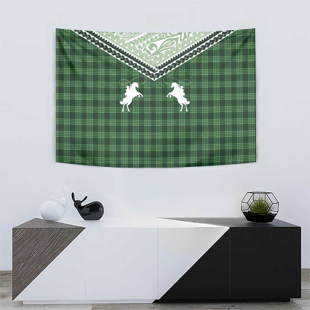 Aloha Hawaii Cowboys Paniolo Tapestry Forest Green Palaka - Polynesian Pride