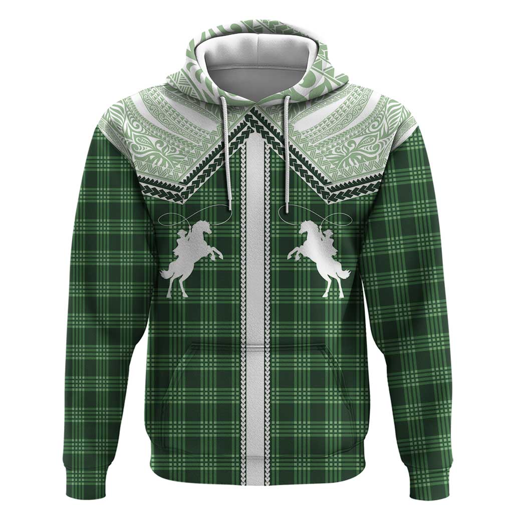 Aloha Hawaii Cowboys Paniolo Zip Hoodie Forest Green Palaka LT7 Pullover Hoodie Dark Green - Polynesian Pride
