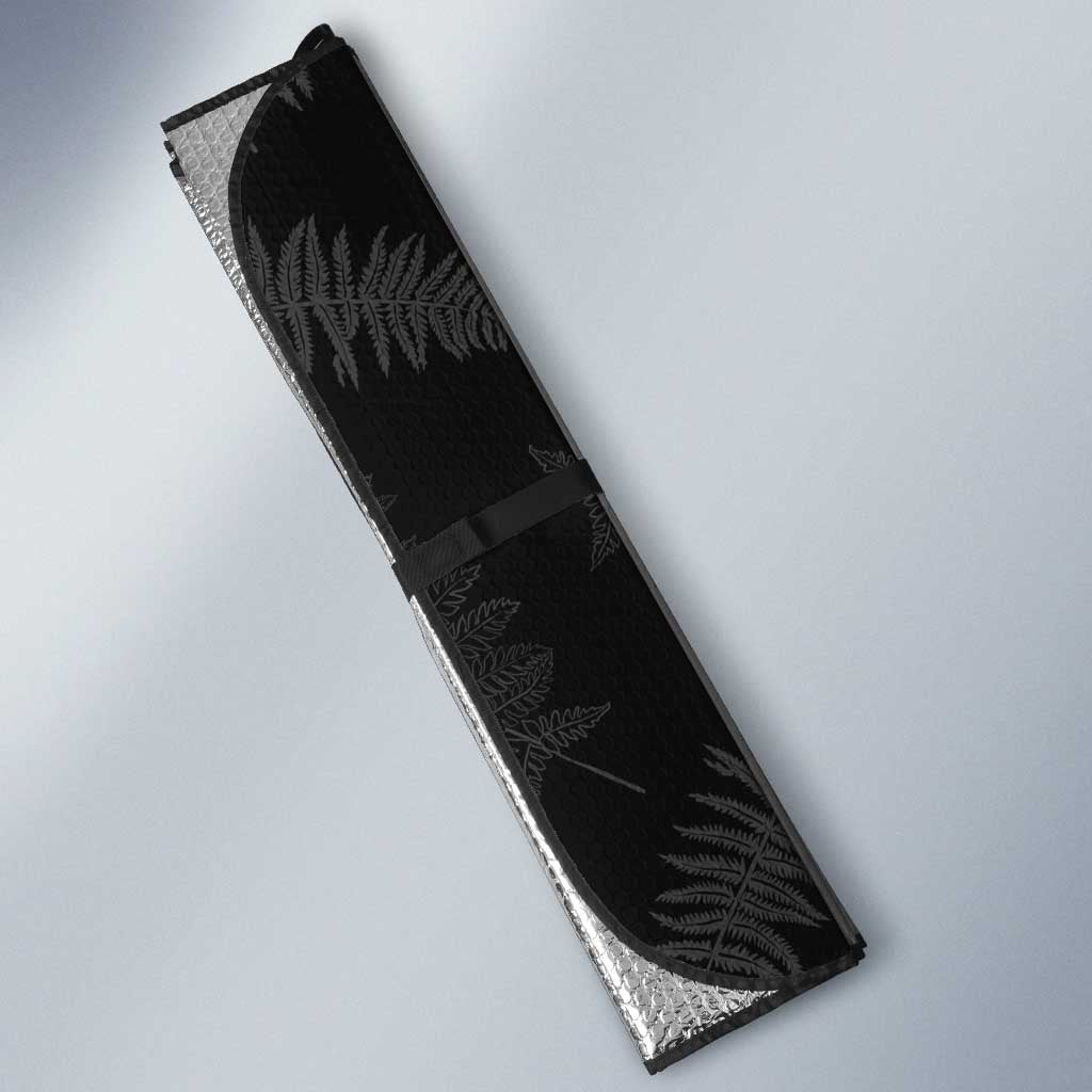 Kia Ora New Zealand Floral Auto Sun Shade Black - Polynesian Pride
