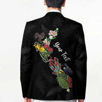 Kia Ora New Zealand Floral Personalized Blazer Black - Polynesian Pride