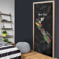 Kia Ora New Zealand Floral Personalized Door Cover Black LT7 - Polynesian Pride