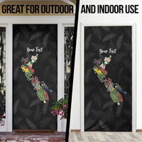 Kia Ora New Zealand Floral Personalized Door Cover Black LT7 - Polynesian Pride