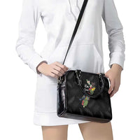 Kia Ora New Zealand Floral Shoulder Handbag Black - Polynesian Pride