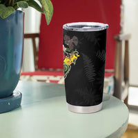 Kia Ora New Zealand Floral Tumbler Cup Black LT7 - Polynesian Pride