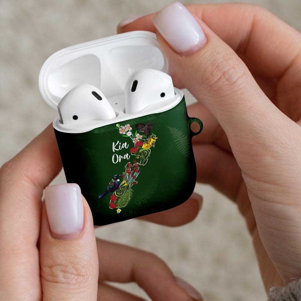 Kia Ora New Zealand Floral AirPods Case Sage Green - Polynesian Pride