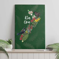 Kia Ora New Zealand Floral Canvas Wall Art Sage Green LT7 - Polynesian Pride