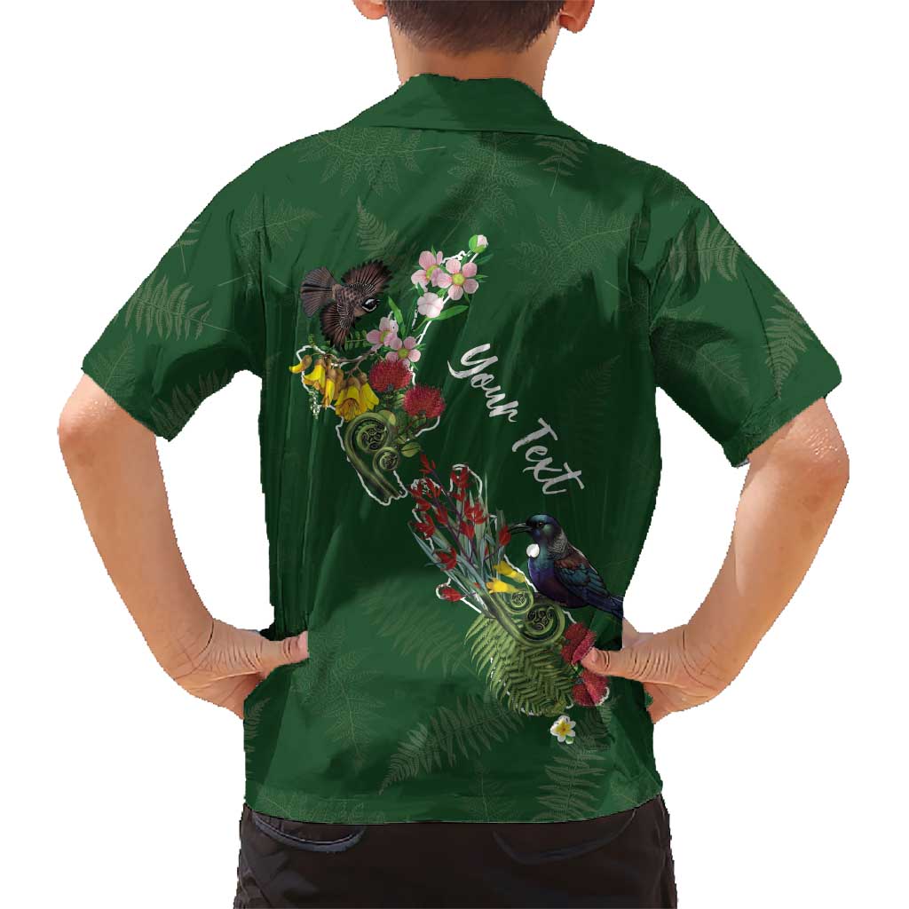 Kia Ora New Zealand Floral Personalized Family Matching Long Sleeve Bodycon Dress and Hawaiian Shirt Sage Green LT7 - Polynesian Pride