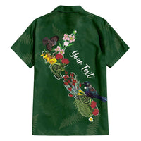Kia Ora New Zealand Floral Personalized Family Matching Off Shoulder Maxi Dress and Hawaiian Shirt Sage Green LT7 - Polynesian Pride