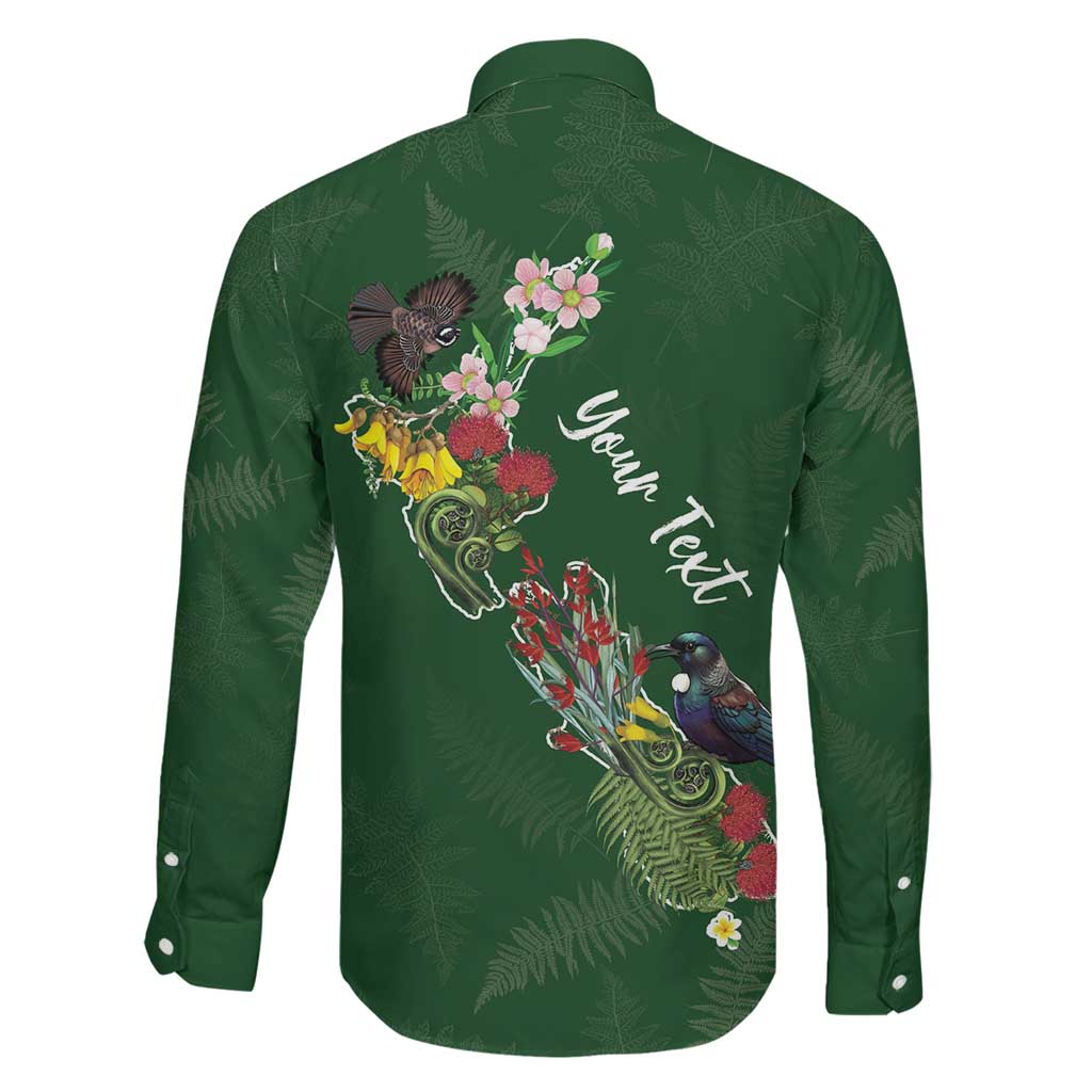 Kia Ora New Zealand Floral Personalized Family Matching Off Shoulder Short Dress and Hawaiian Shirt Sage Green LT7 - Polynesian Pride