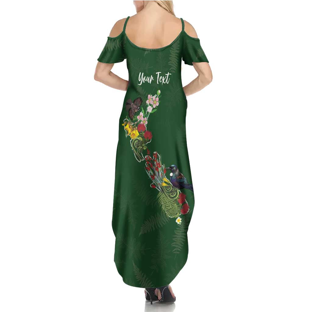 Kia Ora New Zealand Floral Personalized Family Matching Summer Maxi Dress and Hawaiian Shirt Sage Green LT7 - Polynesian Pride