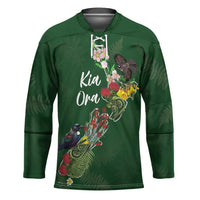 Kia Ora New Zealand Floral Personalized Hockey Jersey Sage Green - Polynesian Pride