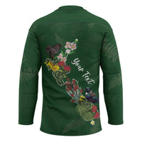 Kia Ora New Zealand Floral Personalized Hockey Jersey Sage Green - Polynesian Pride
