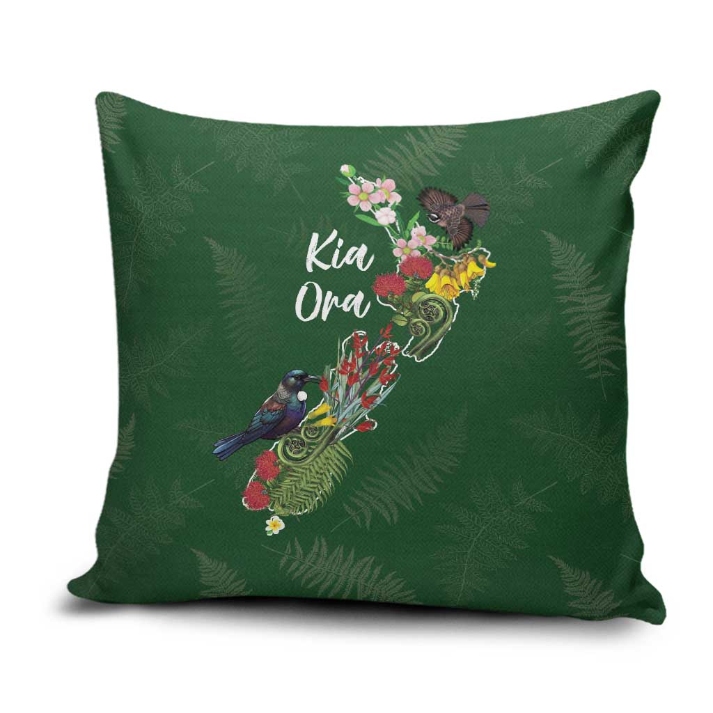 Kia Ora New Zealand Floral Pillow Cover Sage Green LT7 Sage Green - Polynesian Pride