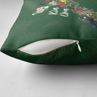 Kia Ora New Zealand Floral Pillow Cover Sage Green LT7 - Polynesian Pride