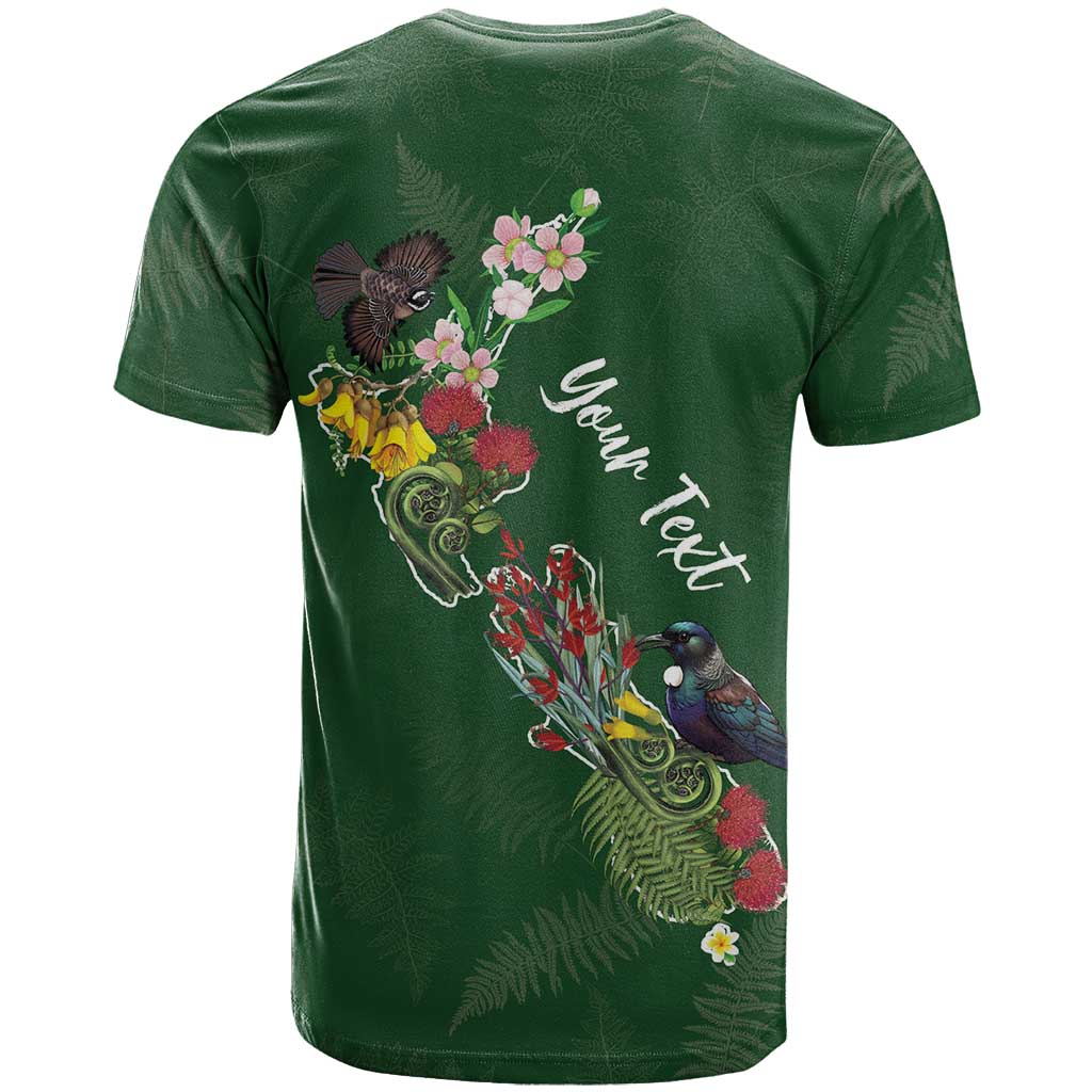 Kia Ora New Zealand Floral Personalized T Shirt Sage Green LT7 - Polynesian Pride