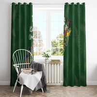 Kia Ora New Zealand Floral Window Curtain Sage Green - Polynesian Pride