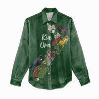 Kia Ora New Zealand Floral Personalized Women Casual Shirt Sage Green LT7 - Polynesian Pride