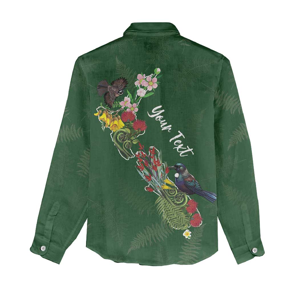 Kia Ora New Zealand Floral Personalized Women Casual Shirt Sage Green LT7 - Polynesian Pride