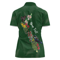 Kia Ora New Zealand Floral Personalized Women Polo Shirt Sage Green - Polynesian Pride