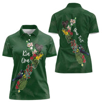 Kia Ora New Zealand Floral Personalized Women Polo Shirt Sage Green - Polynesian Pride