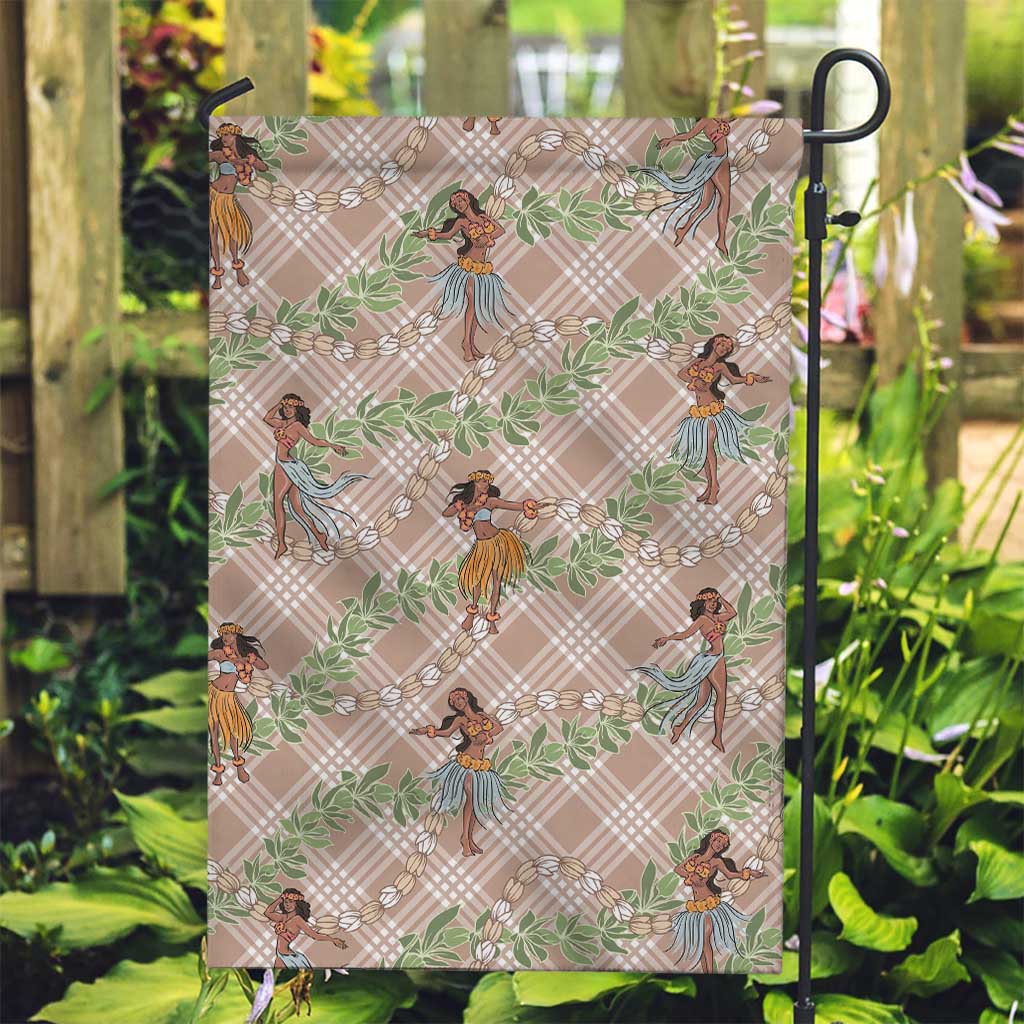 Beige Palaka Hula Girls Seamless Hawaii Aloha Garden Flag - Polynesian Pride