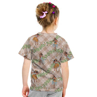 Beige Palaka Hula Girls Seamless Hawaii Aloha Kid T Shirt - Polynesian Pride