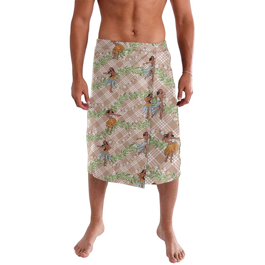Beige Palaka Hula Girls Seamless Hawaii Aloha Lavalava - Polynesian Pride