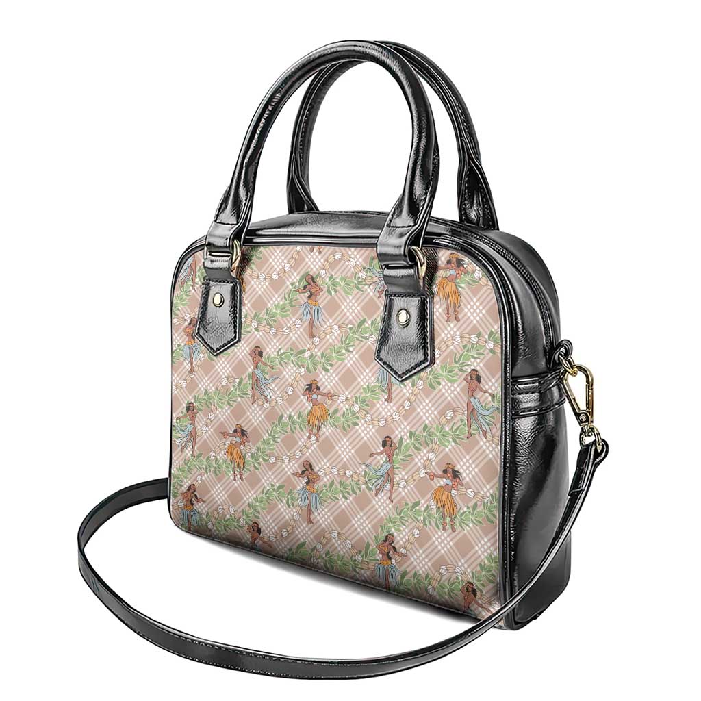 Beige Palaka Hula Girls Seamless Hawaii Aloha Shoulder Handbag - Polynesian Pride