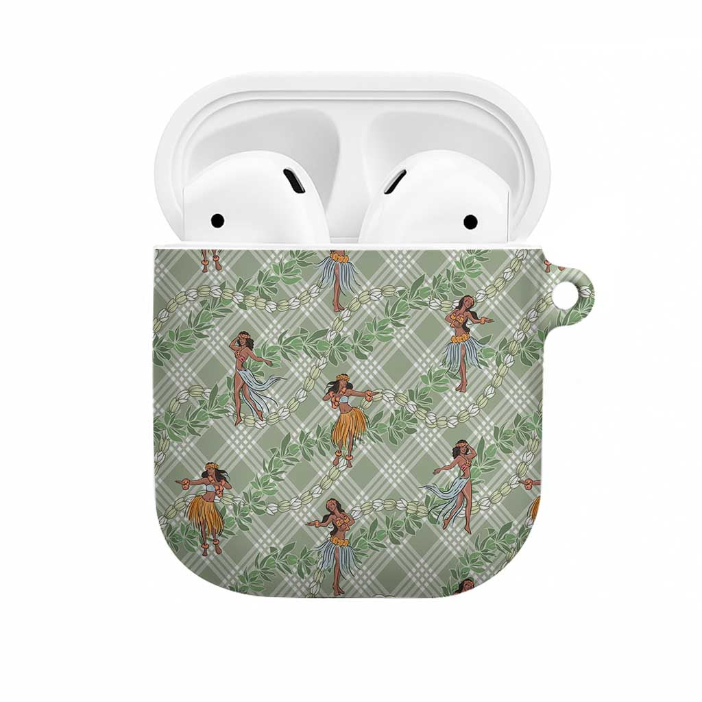 Mint Palaka Hula Girls Seamless Hawaii Aloha AirPods Case - Polynesian Pride
