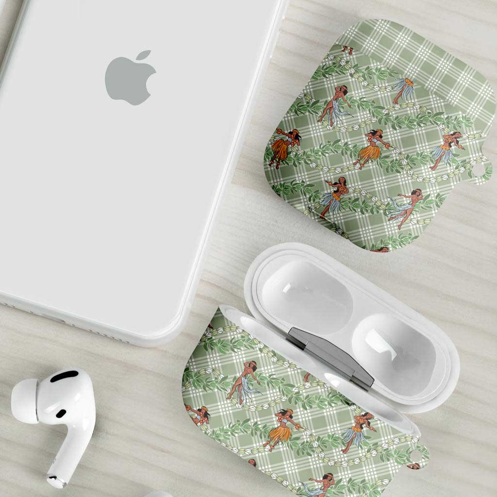 Mint Palaka Hula Girls Seamless Hawaii Aloha AirPods Case - Polynesian Pride