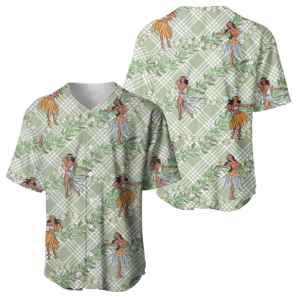Mint Palaka Hula Girls Seamless Hawaii Aloha Baseball Jersey - Polynesian Pride